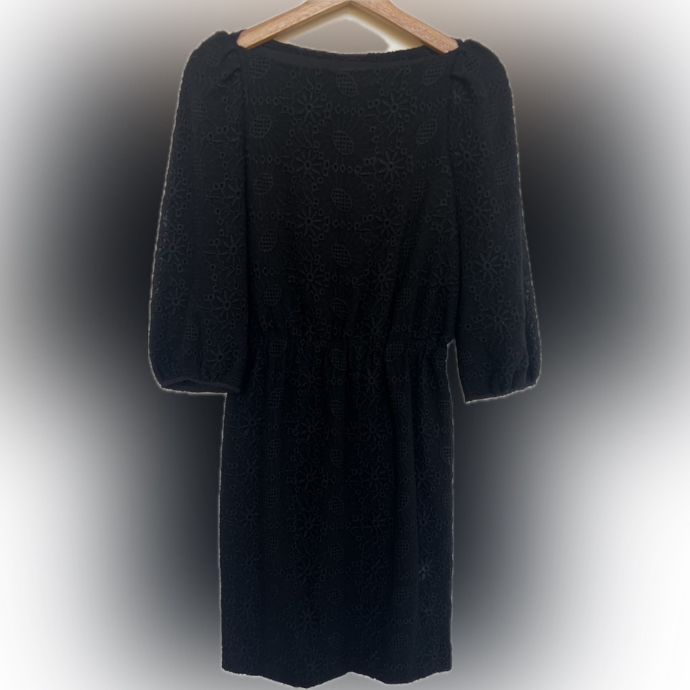 Giambattista Valli Black Wool Embroidered Shift Dress